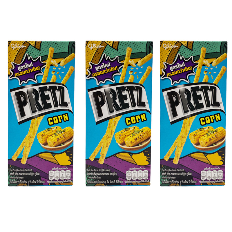 Палочки Pretz Glico со вкусом сладкой кукурузы, 3 шт по 24 г