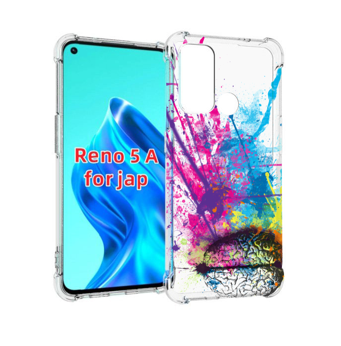 

Чехол MyPads яркий красочный мозг для Oppo Reno 5A, Прозрачный, Tocco