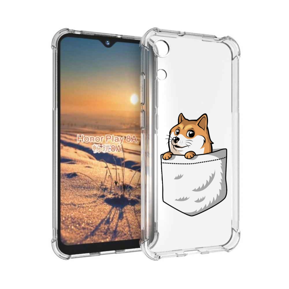 

Чехол бампер MyPads Корги в кармане для Honor 8A, Прозрачный, Tocco