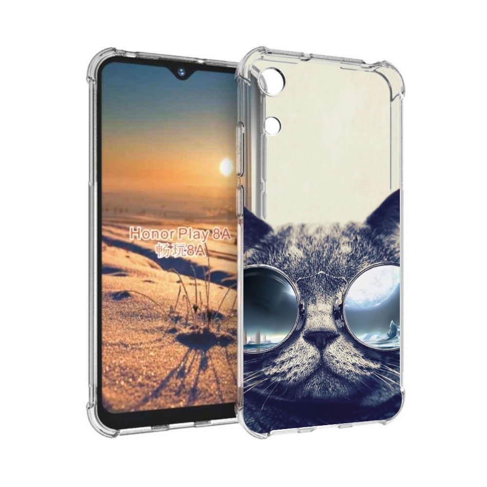 

Чехол бампер MyPads Кот-в-очках-2 для Honor 8A, Прозрачный, Tocco