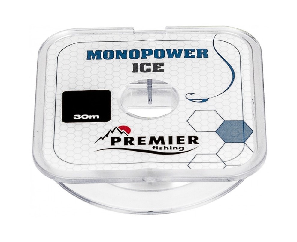 Леска монофильная Premier Fishing Monopower Ice 0,12 мм, 30 м, 1,7 кг, clear