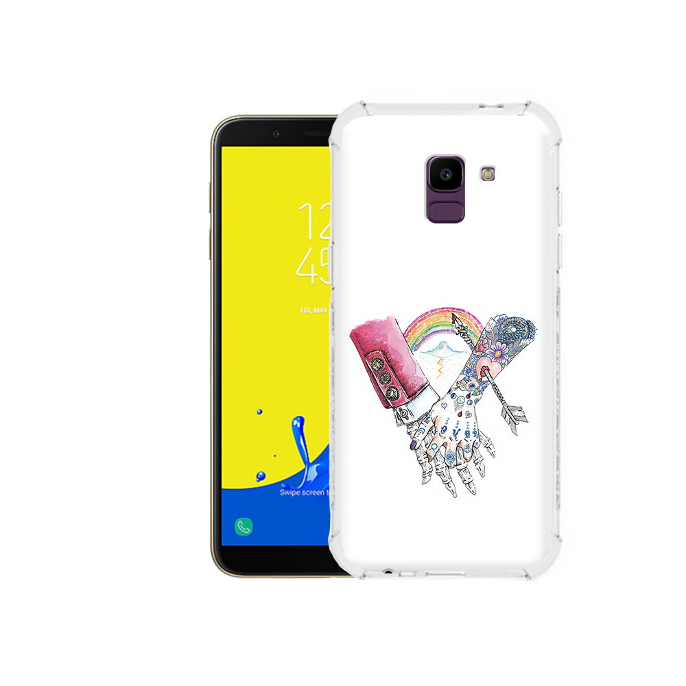 Чехол MyPads Tocco для Samsung Galaxy J6 (2018) абстракция руки в татуировках
