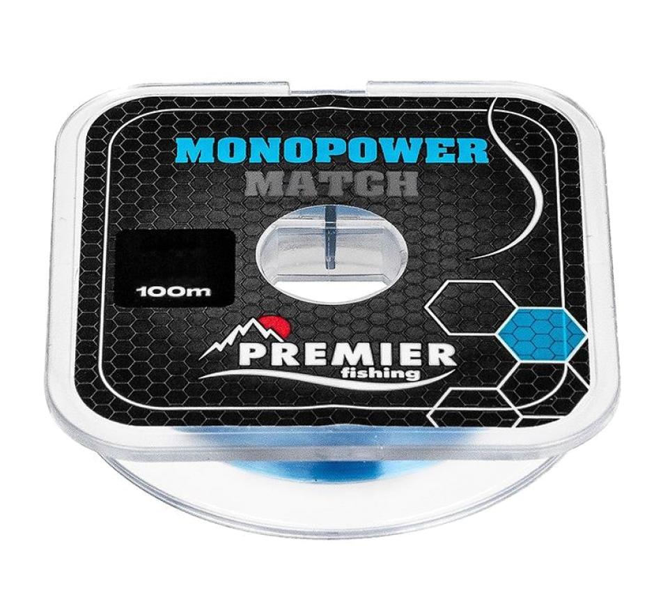 Леска монофильная Premier Fishing Monopower Match 0,16 мм, 100 м, 2,8 кг, blue