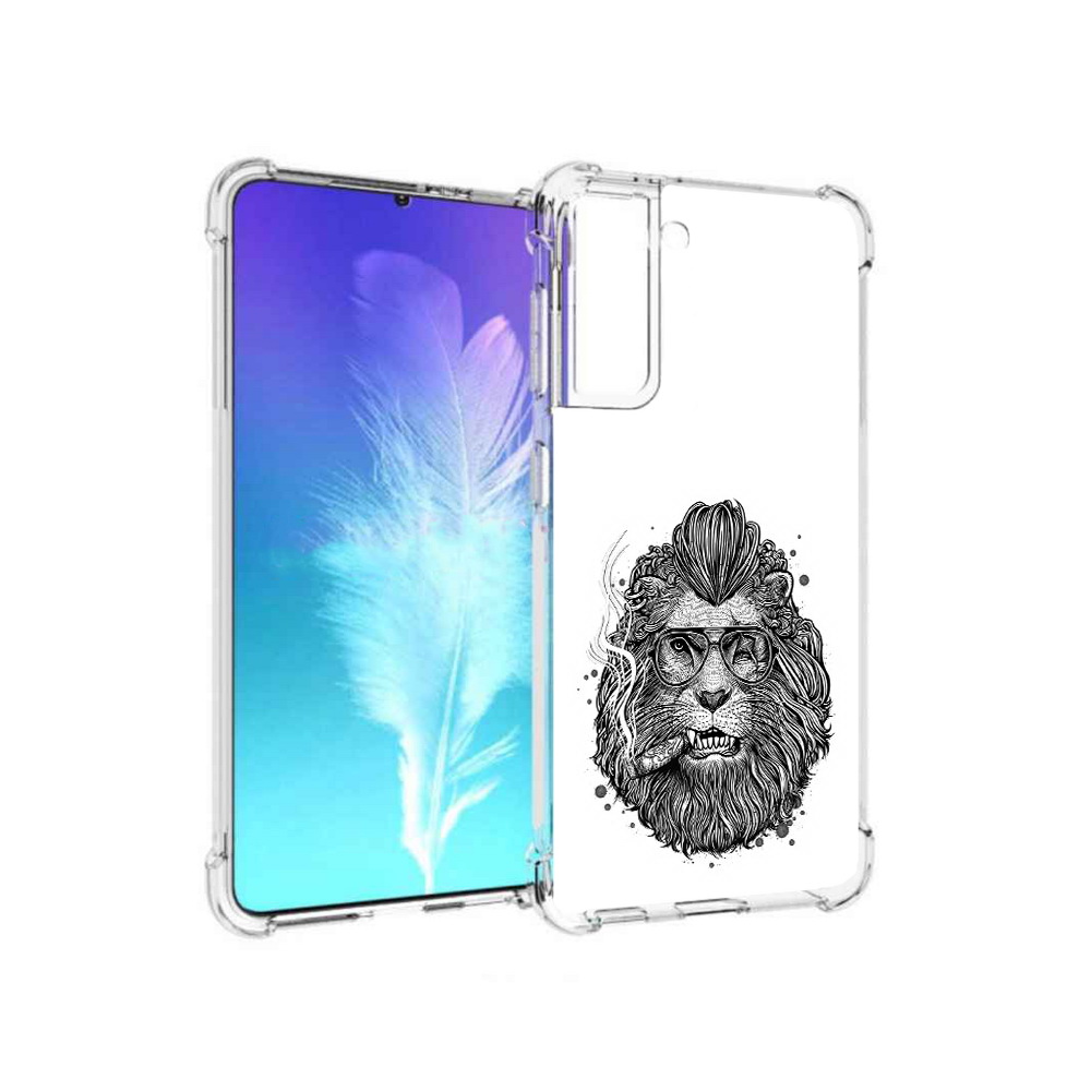 

Чехол MyPads Tocco для Samsung Galaxy S21 курящий лев (PT157088.510.432), Прозрачный, Tocco