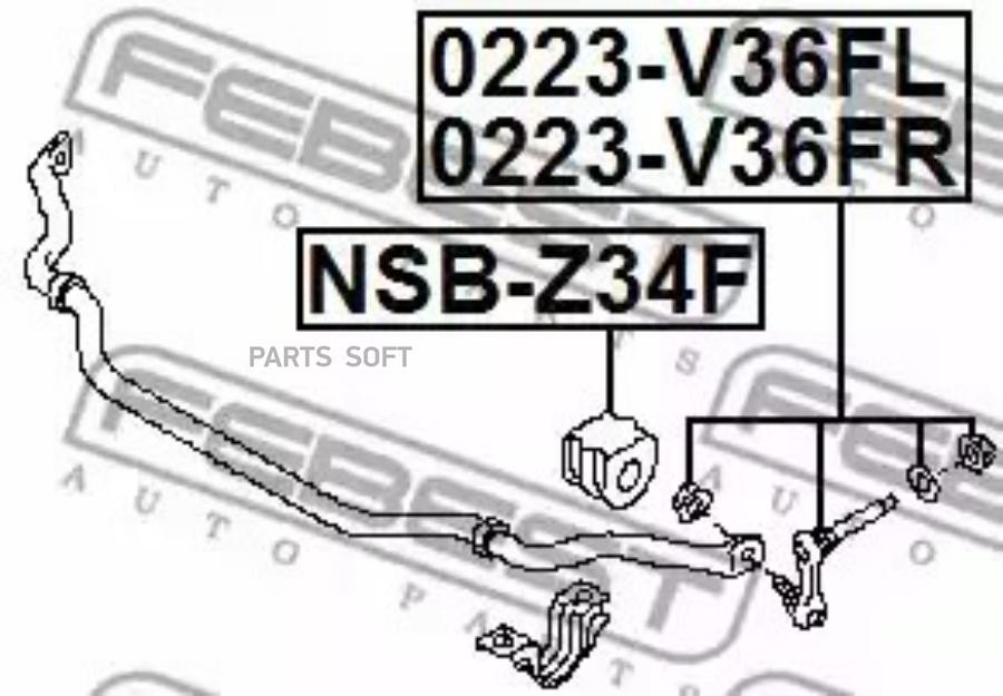 

FEBECT NSBZ34F NSB-Z34F_втулка стабилизатора переднего!d26\ Infiniti FX35 S50