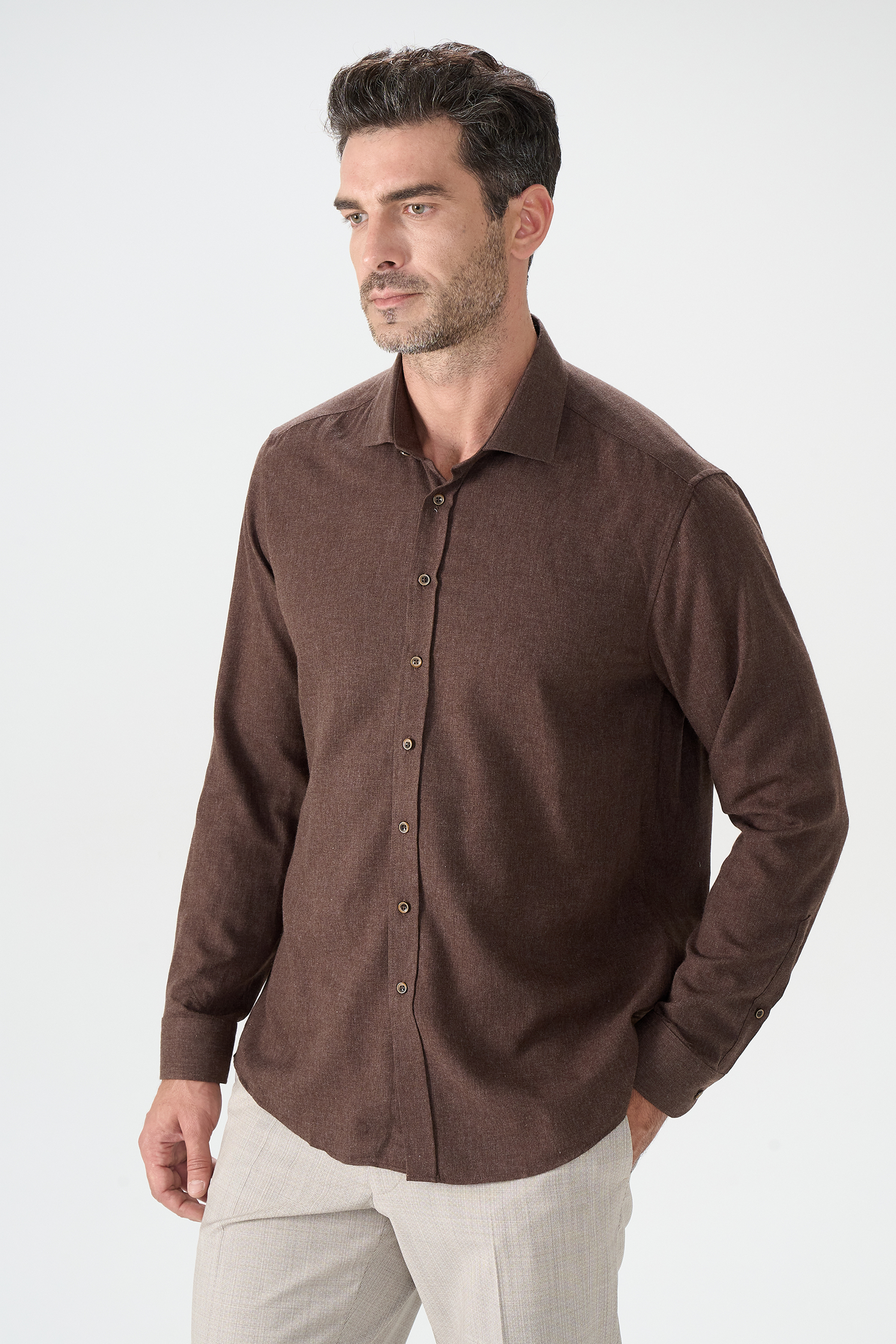 Рубашка мужская Cacharel G051SZ0040ANKA коричневая XL
