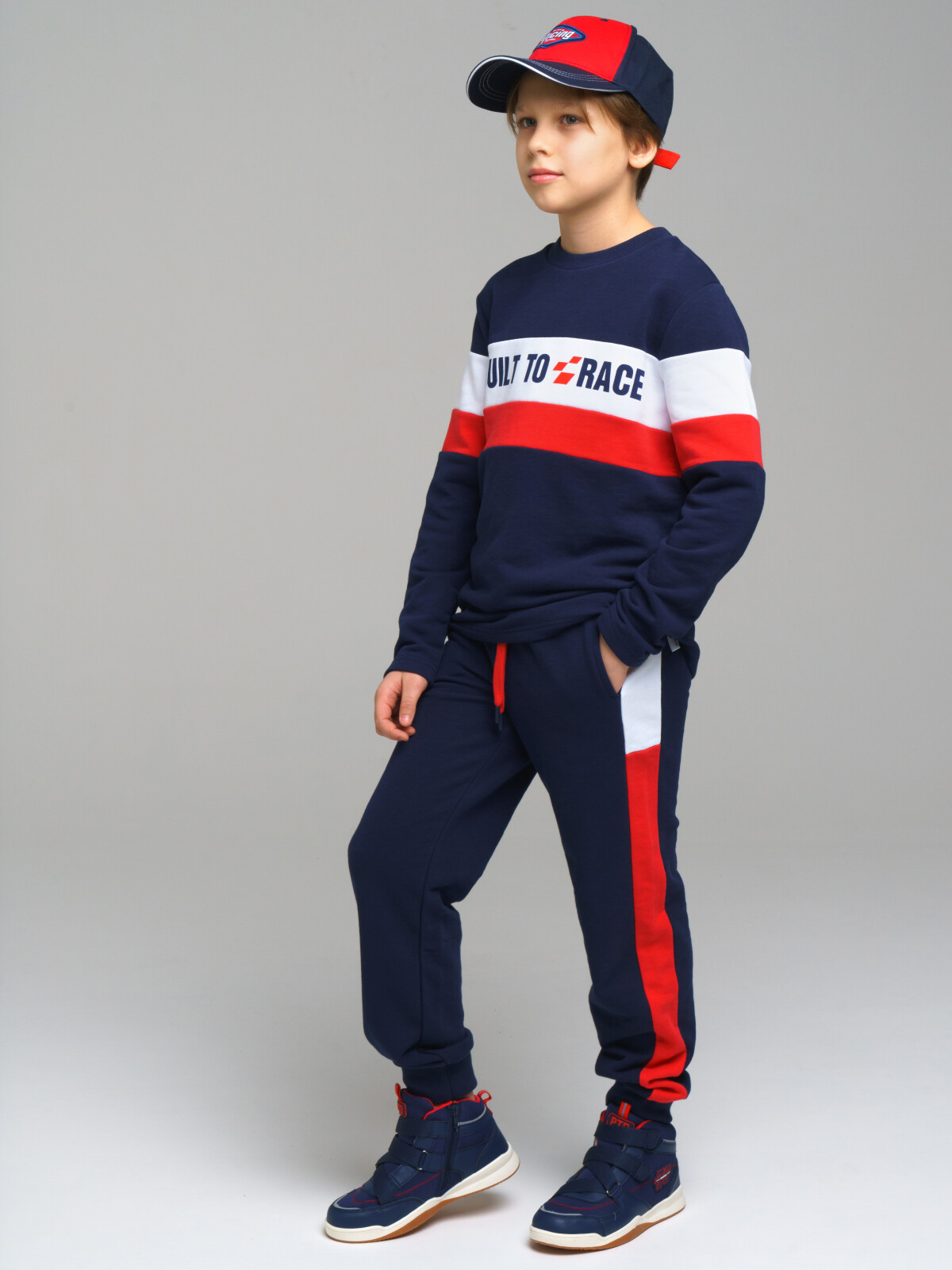 

Костюм повседневный PlayToday Tween 12311019, тёмно-синий, белый, красный, 176, 12311019