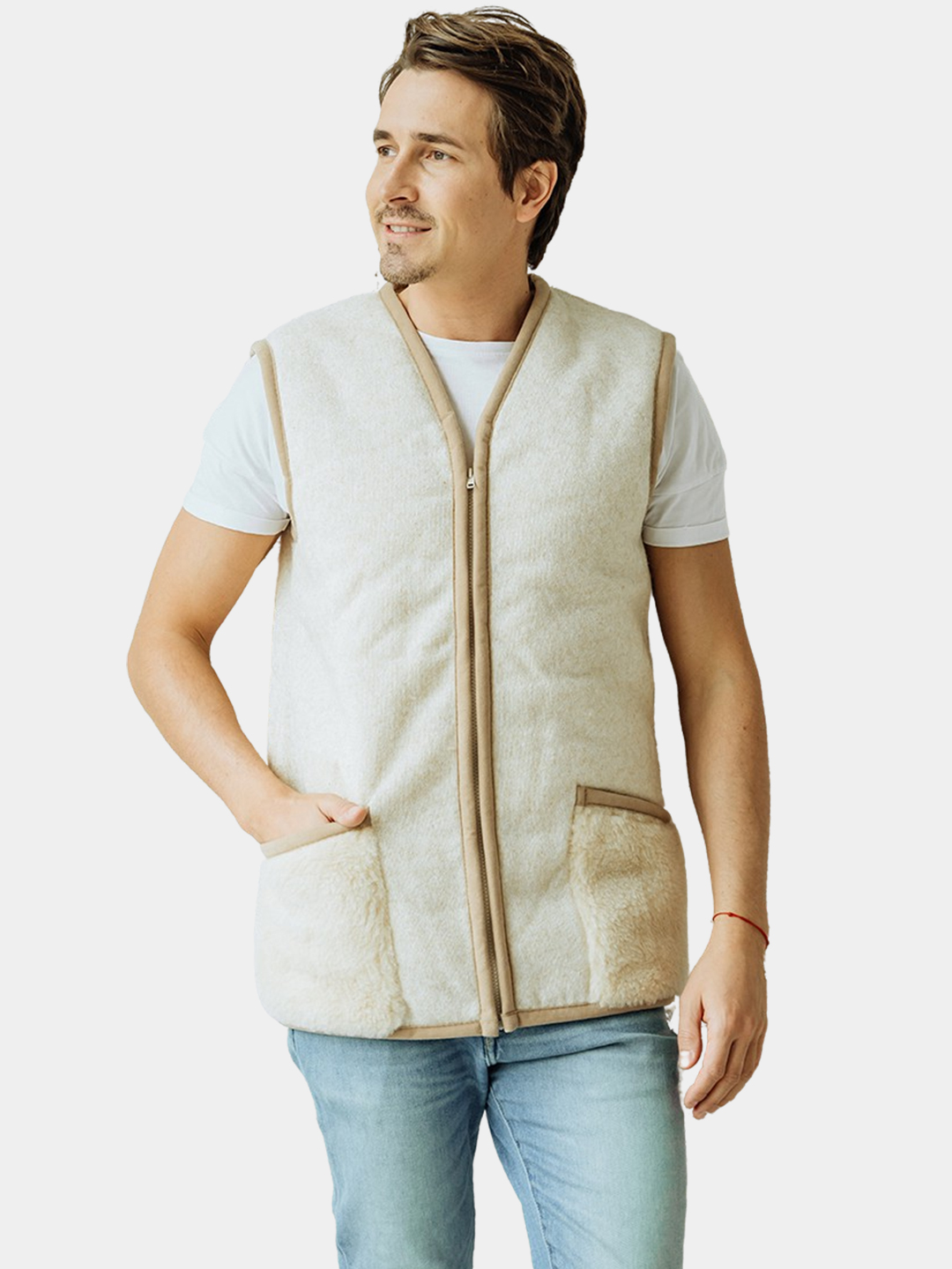 Утепленный жилет мужской HOLTY Рубин бежевый 52 RU