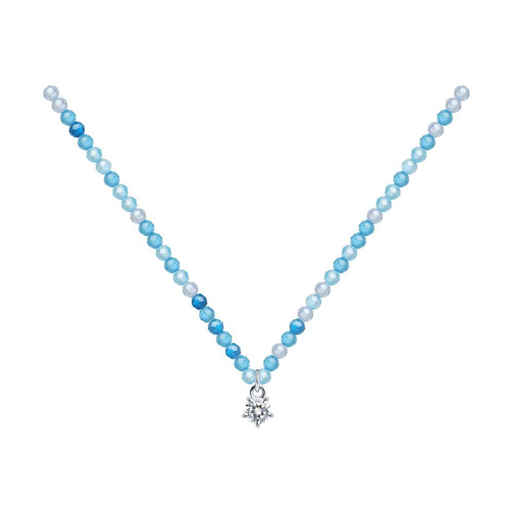 

Колье из серебра 45 см SOKOLOV 94070743, фианит, 94070743