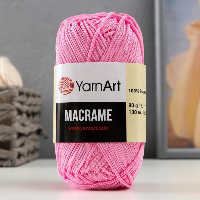 

Пряжа Macrame Макраме 100% полиэстер 130м/90гр (147 св.розовый), макраме
