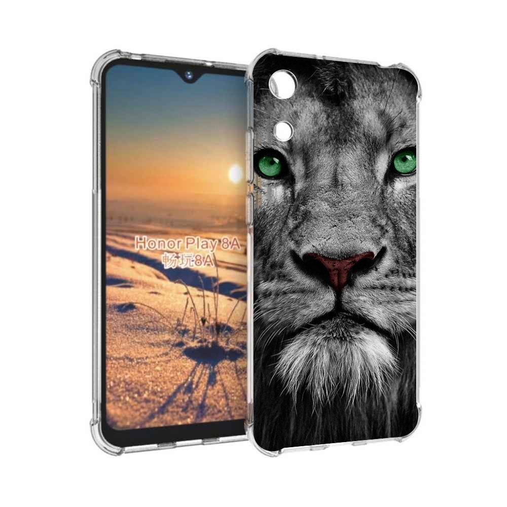 

Чехол бампер MyPads Лев-зеленоглазый мужской для Honor 8A, Прозрачный, Tocco