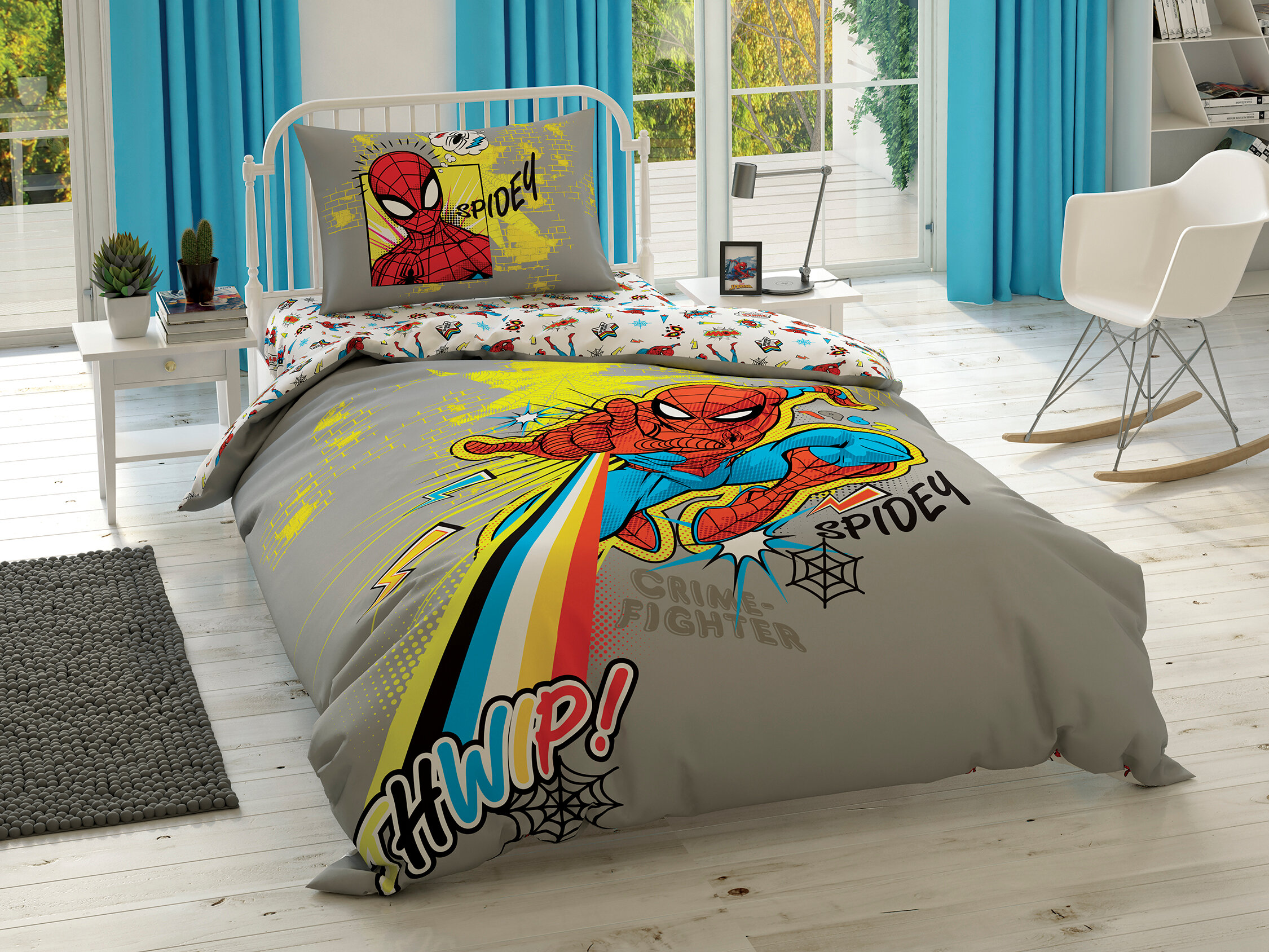 фото Постельное белье детское люкс-ранфорс spiderman power 1.5 спальное тас