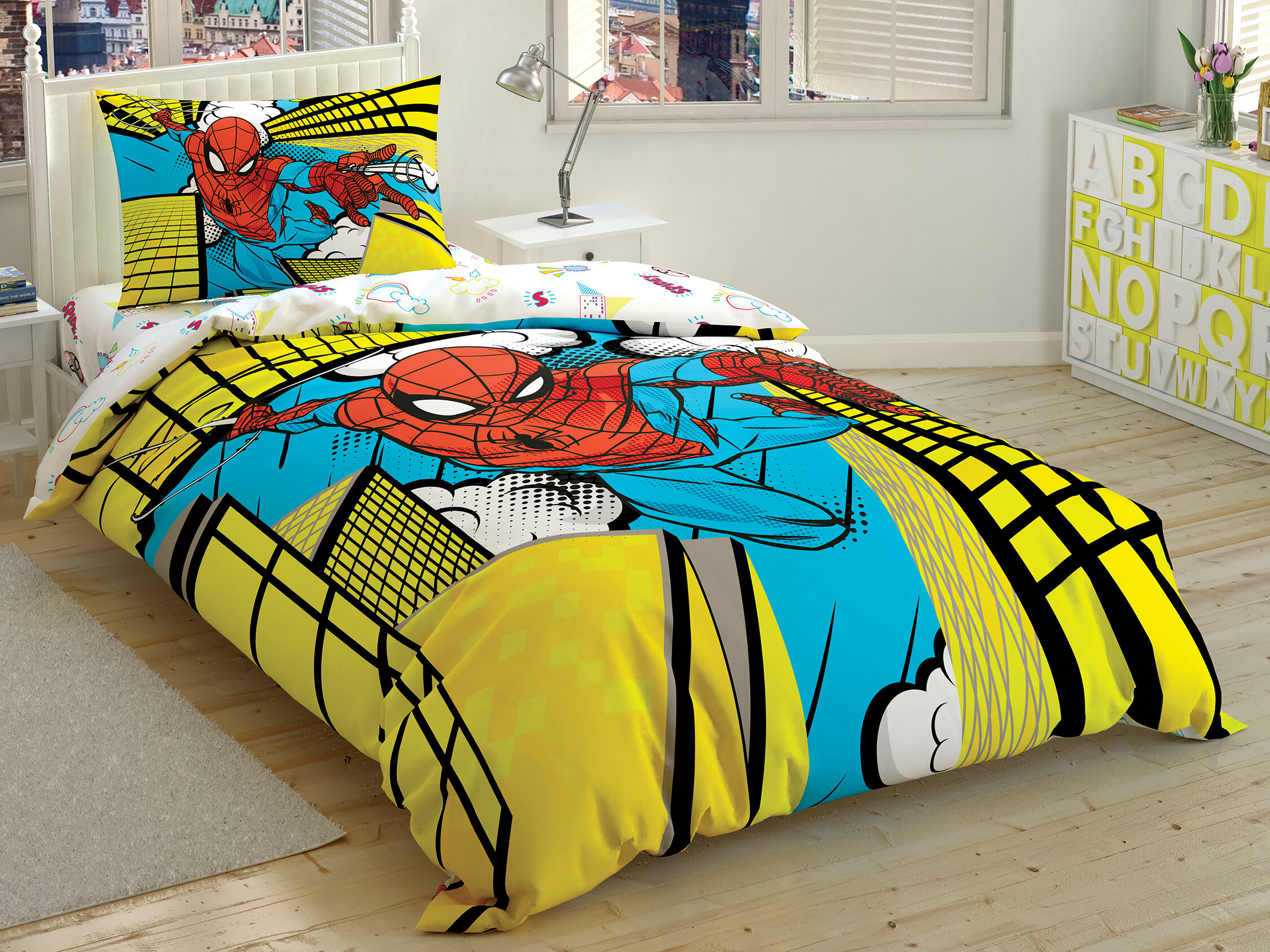 фото Постельное белье детское люкс-ранфорс spiderman exciting jump 1.5 спальное тас
