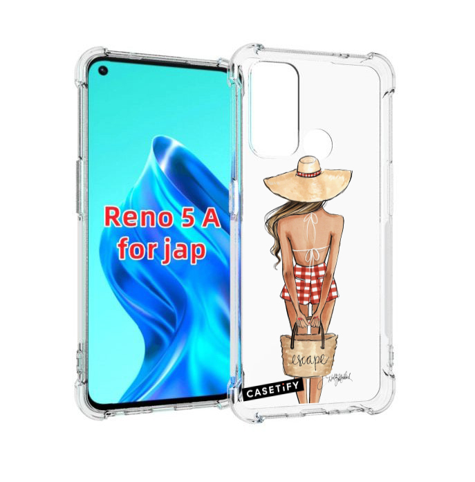 

Чехол MyPads CASETiFY женский для Oppo Reno 5A, Прозрачный, Tocco