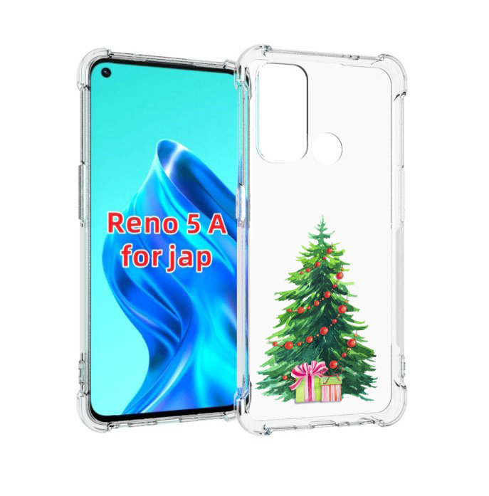 

Чехол MyPads Елка новогодняя с подарками акварель для Oppo Reno 5A, Прозрачный, Tocco