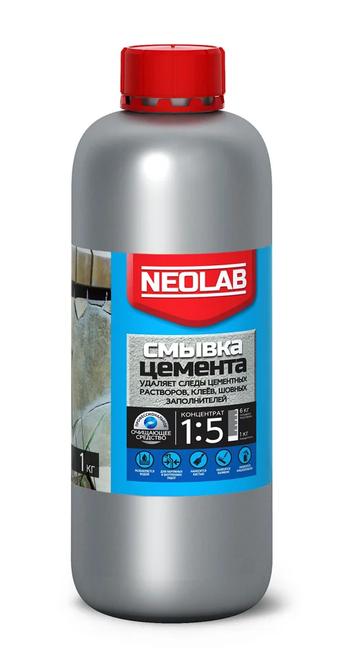 

Средство для удаления цемента NEOLAB Смывка цемента концентрат 1:5, 1кг