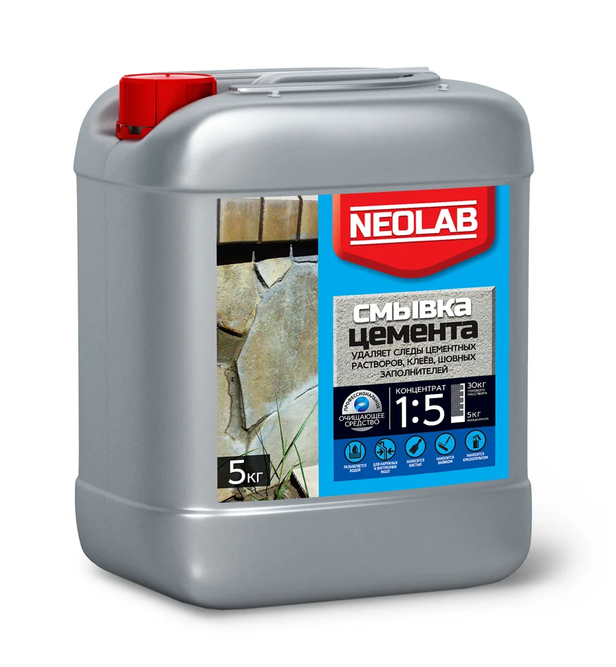 

Средство для удаления цемента NEOLAB Смывка цемента концентрат 1:5, 5кг