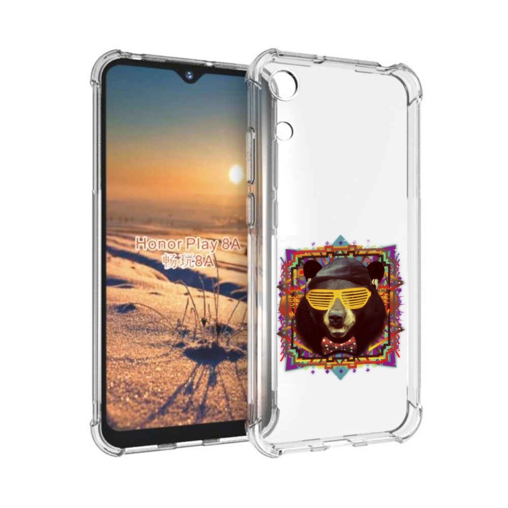 

Чехол бампер MyPads Медведь в очках для Honor 8A, Прозрачный, Tocco