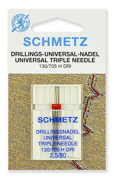 

Иглы тройные Schmetz 130/705H DRI 80/2.5, уп.1 игла