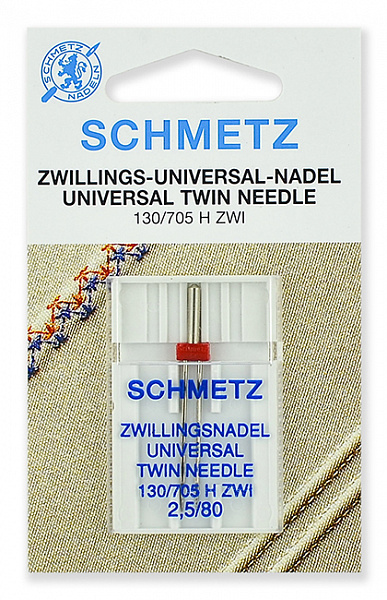 

Иглы стандартные двойные Schmetz 130/705H ZWI 80/2.5, уп.1 игла