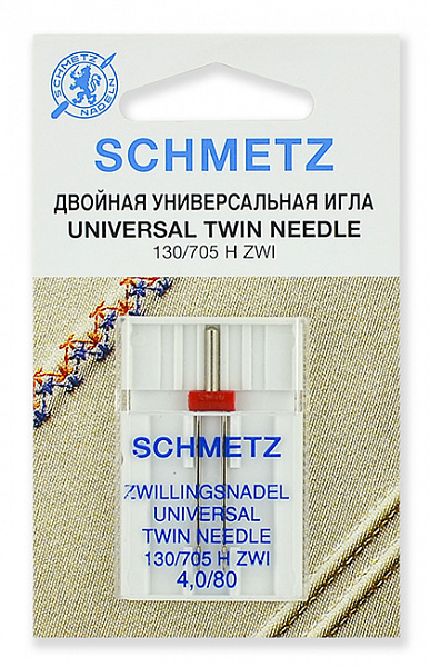 фото Иглы стандартные двойные schmetz 130/705h zwi 80/4.0, уп.1 игла