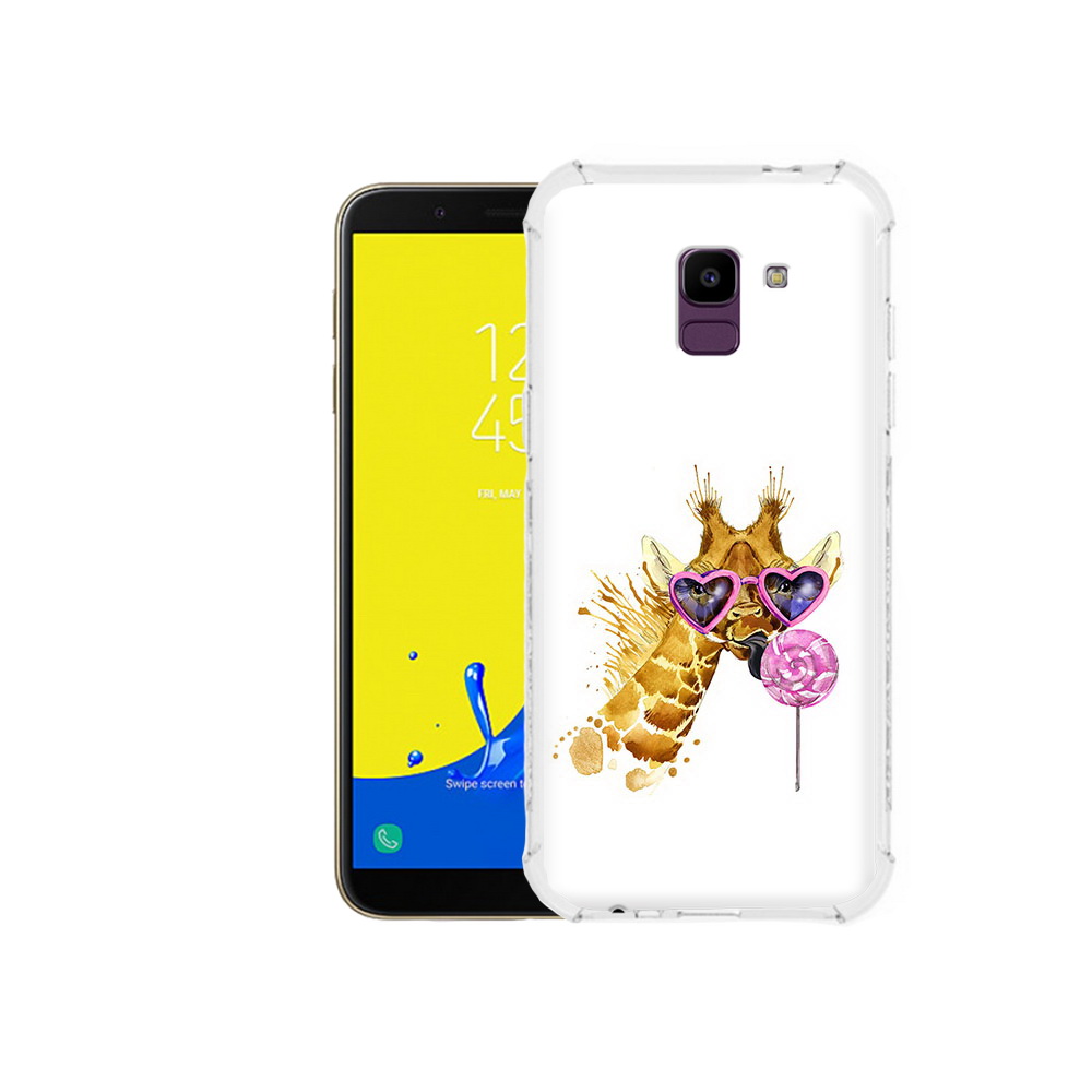 

Чехол MyPads Tocco для Samsung Galaxy J6 (2018) акварельный жираф, Прозрачный, Tocco