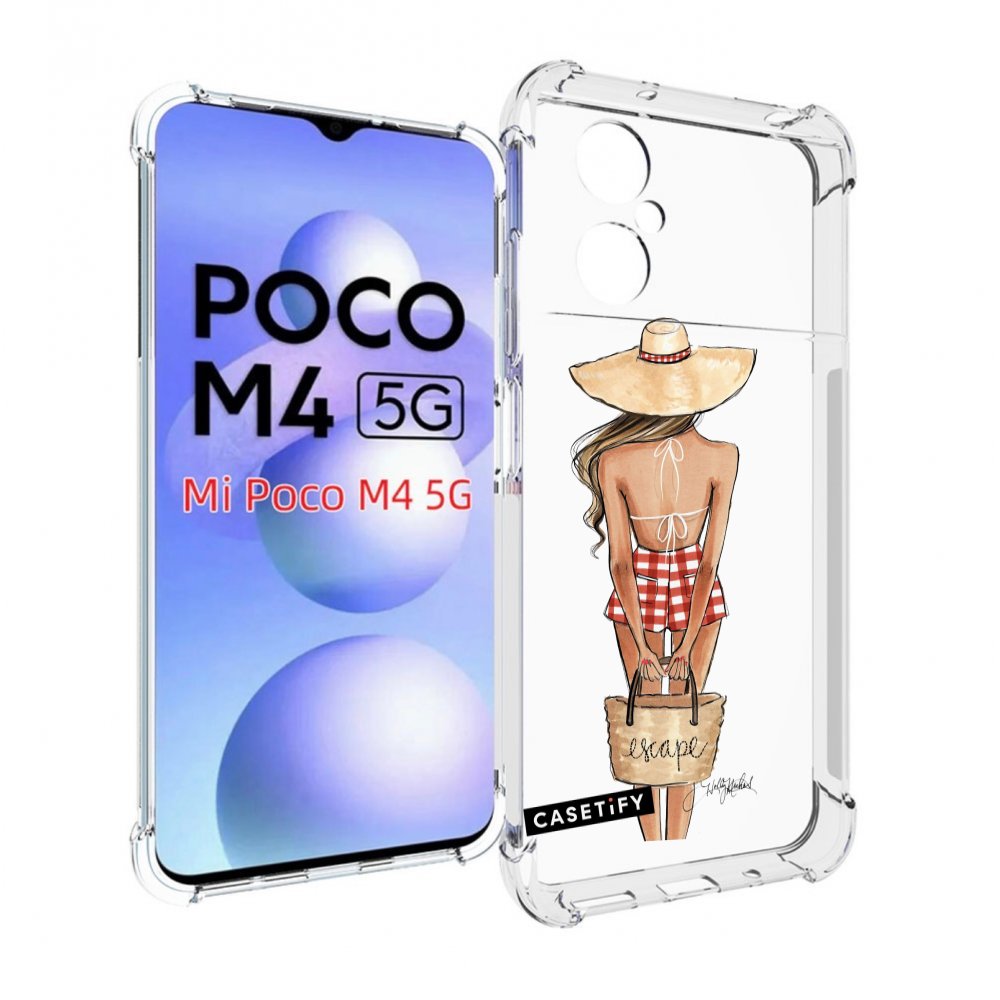 

Чехол MyPads CASETiFY женский для Xiaomi Poco M4 5G, Прозрачный, Tocco