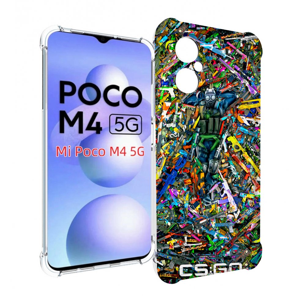 

Чехол MyPads CS GO guns skins мужской для Xiaomi Poco M4 5G, Прозрачный, Tocco