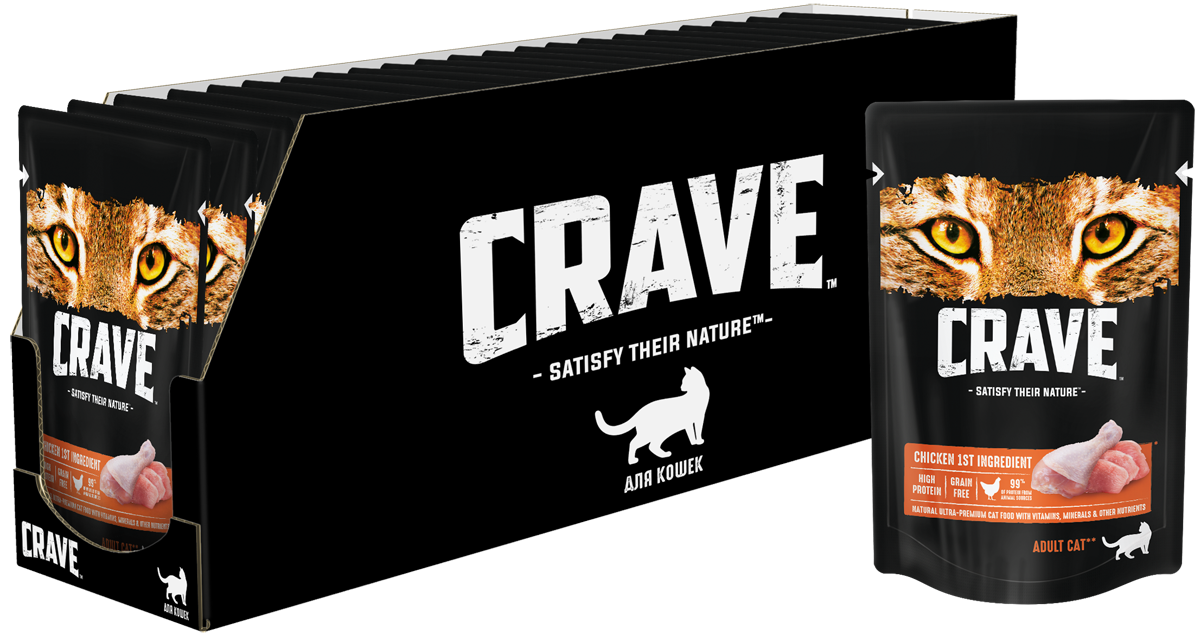 фото Влажный корм для кошек crave курица, 30шт по 70г