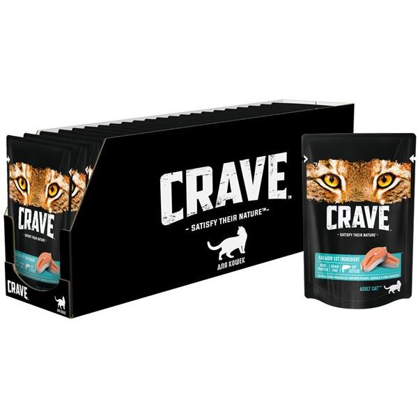 фото Влажный корм для кошек crave лосось, 30шт по 70г