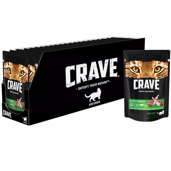 фото Влажный корм для кошек crave ягненок, 30шт по 70г