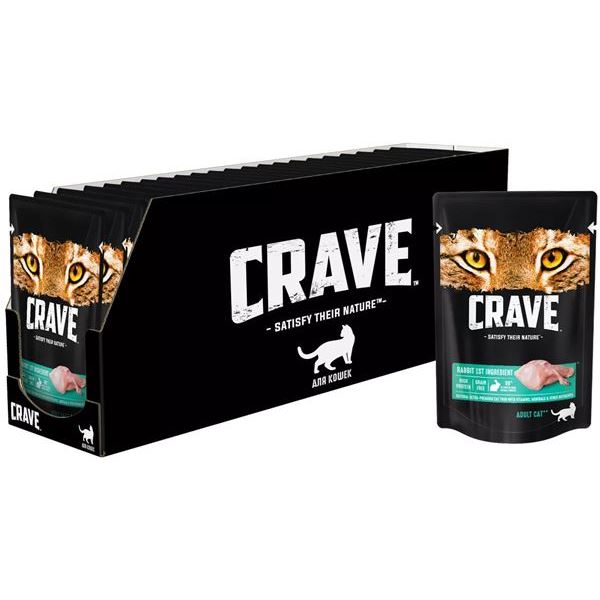 фото Влажный корм для кошек crave кролик 30шт по 70г