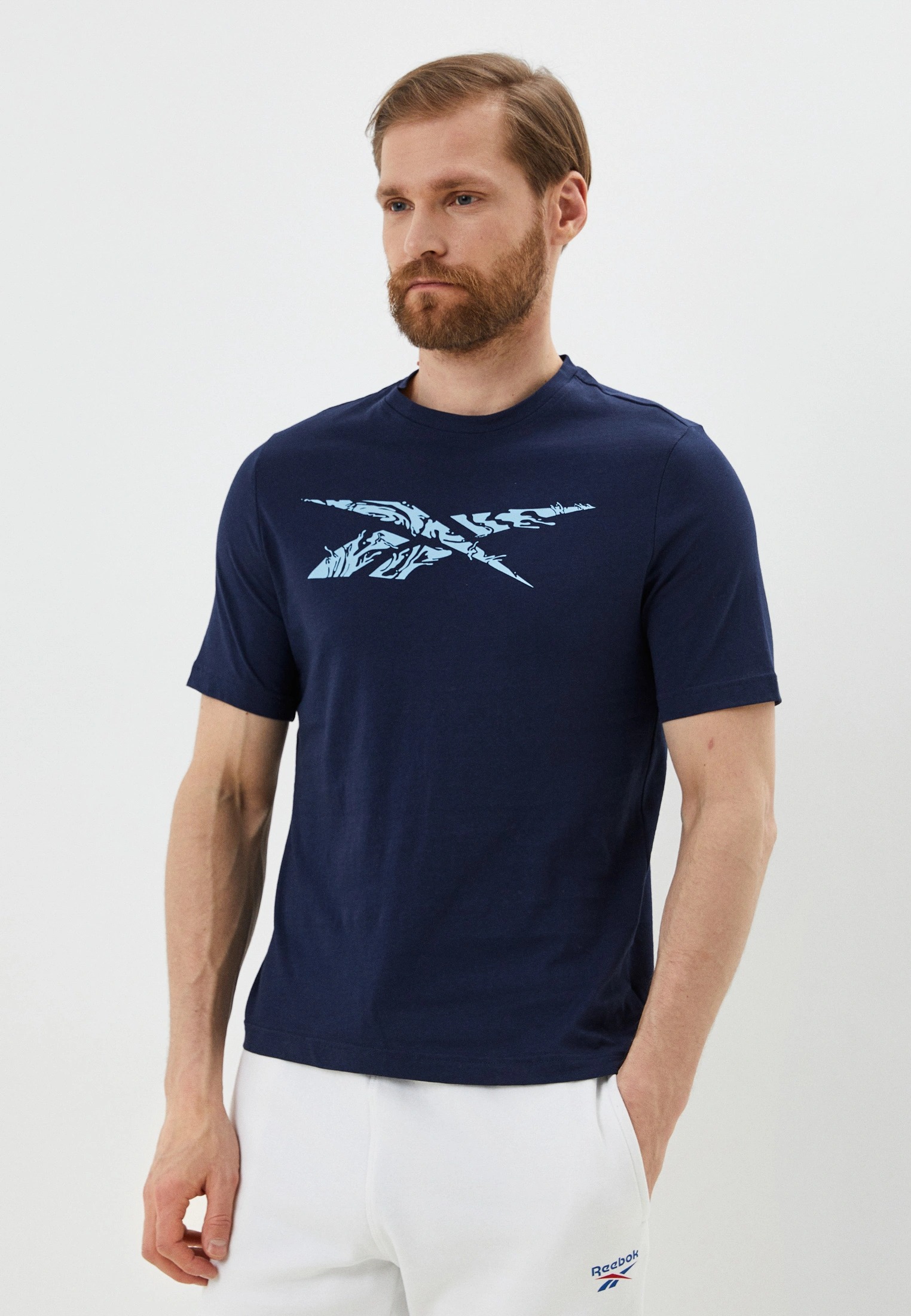 

Футболка мужская Reebok Train Camo Tech Tee синяя XS, Train Camo Tech Tee