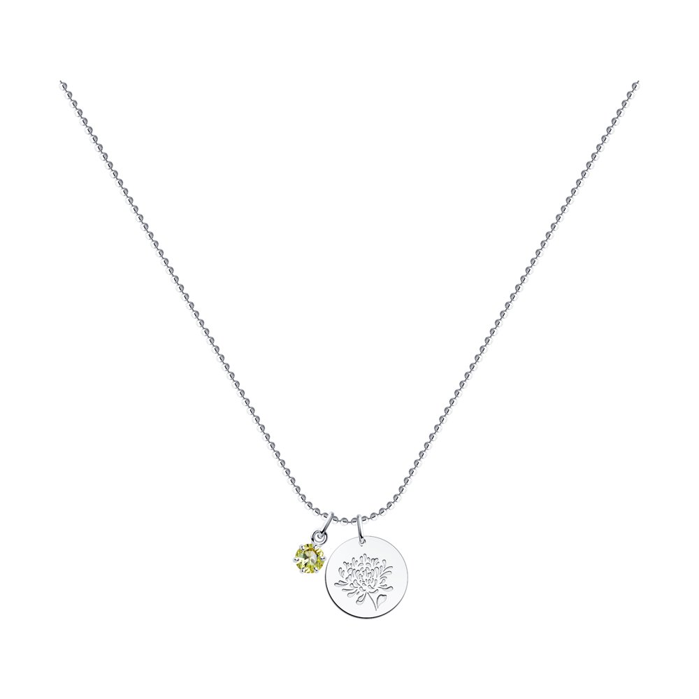 

Колье из серебра с кристаллом 50 см SKLV 94070487, 94070487