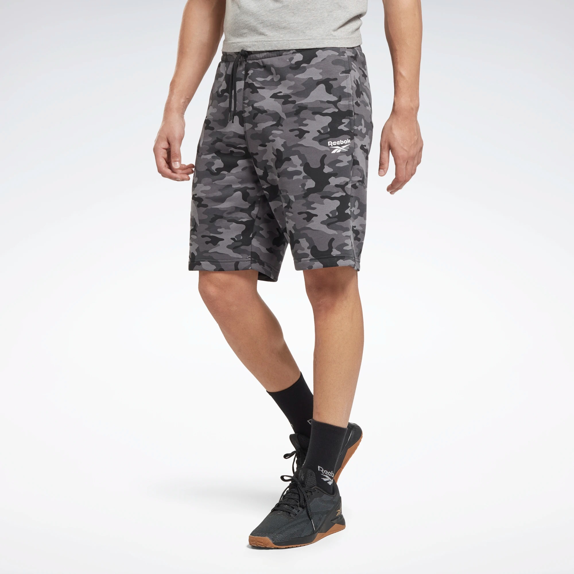 

Шорты мужские Reebok Identity Camo Shorts серые S, Серый, Identity Camo Shorts