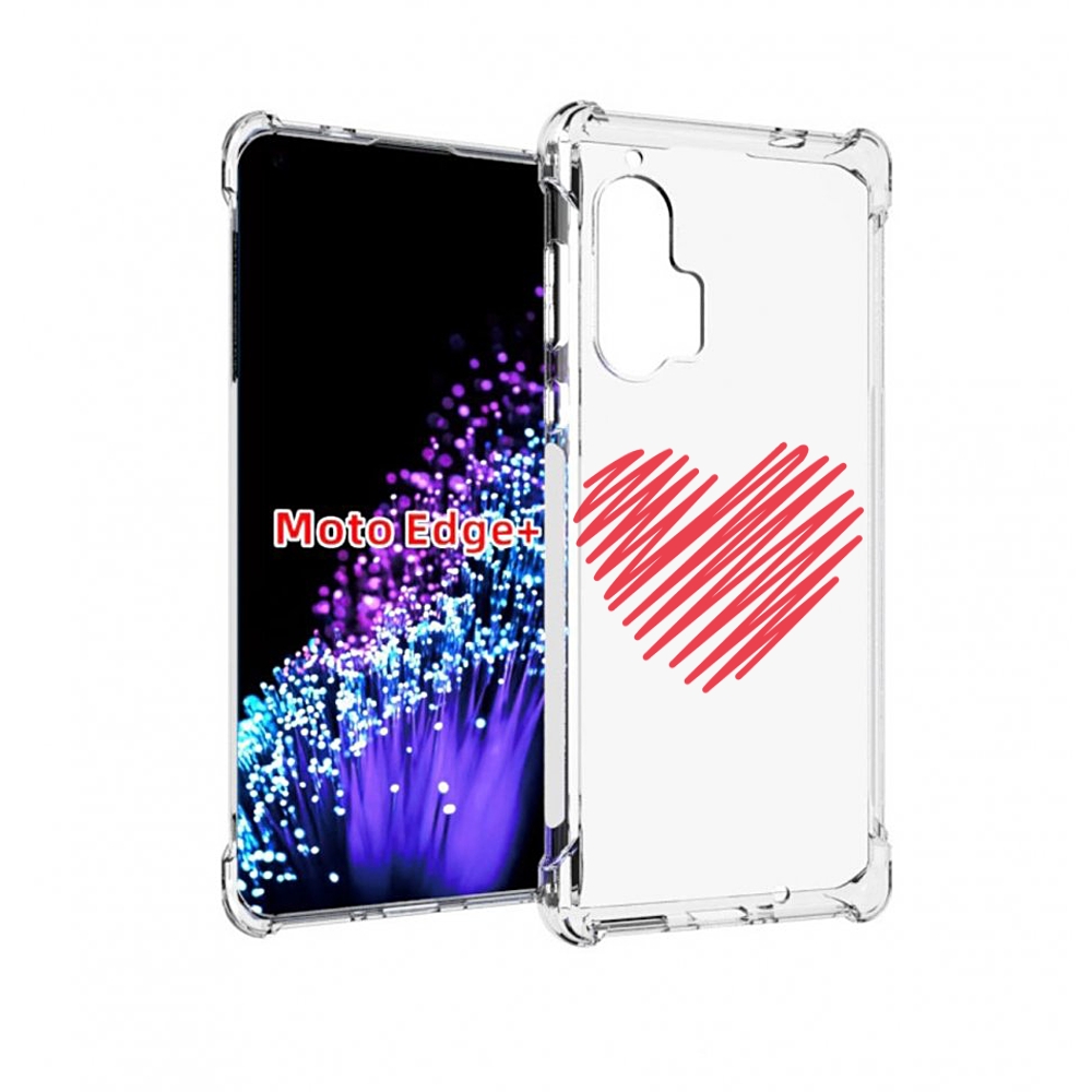 

Чехол MyPads сердечко-одной-линией для Motorola Edge+ Plus, Прозрачный, Tocco