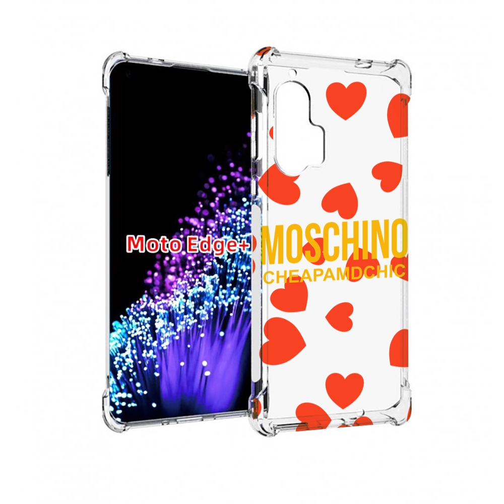 

Чехол MyPads сердца-москино для Motorola Edge+ Plus, Прозрачный, Tocco