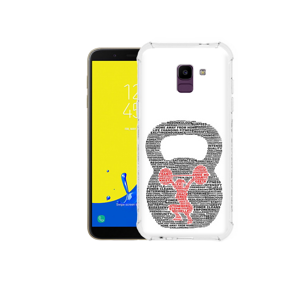 

Чехол MyPads Tocco для Samsung Galaxy J6 (2018) бодибилдинг гиря из слов, Прозрачный, Tocco