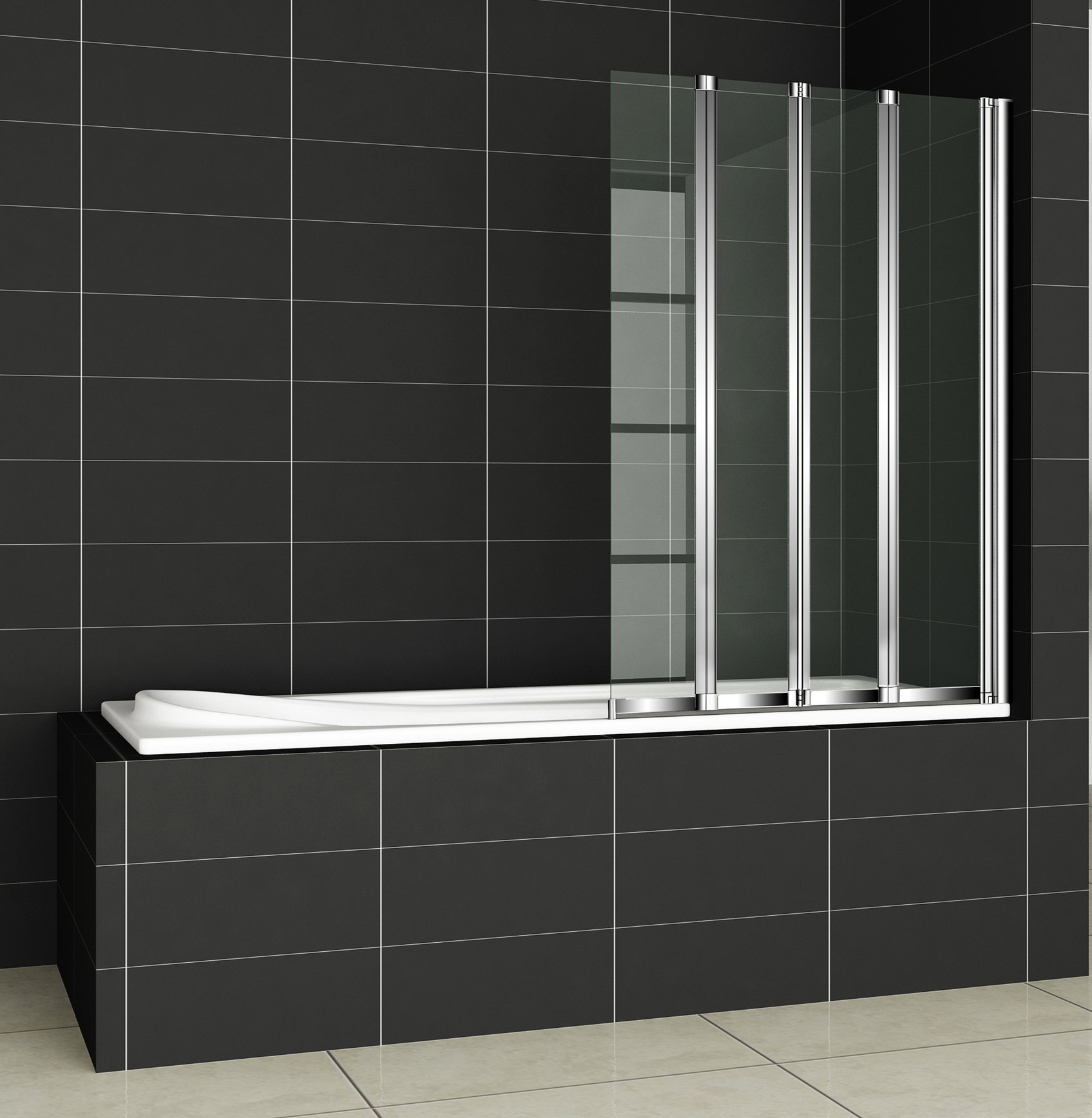 

Душевая шторка на ванну Cezares Pratico 100x140 (PRATICO-V-4-100/140-P-Cr-R) правая