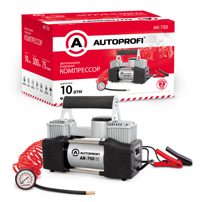 фото Компрессор воздушный autoprofi, ak-750, 75 л./мин., 12v/30a, 300w