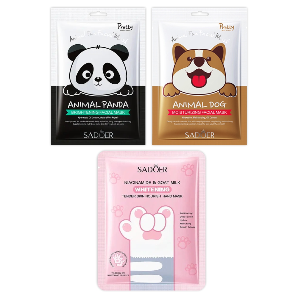 Набор Sadoer тканевых масок для лица для рук с ниацинамидом и козьим молоком набор мисок для кошки собаки duvo металл красный 1 9 л