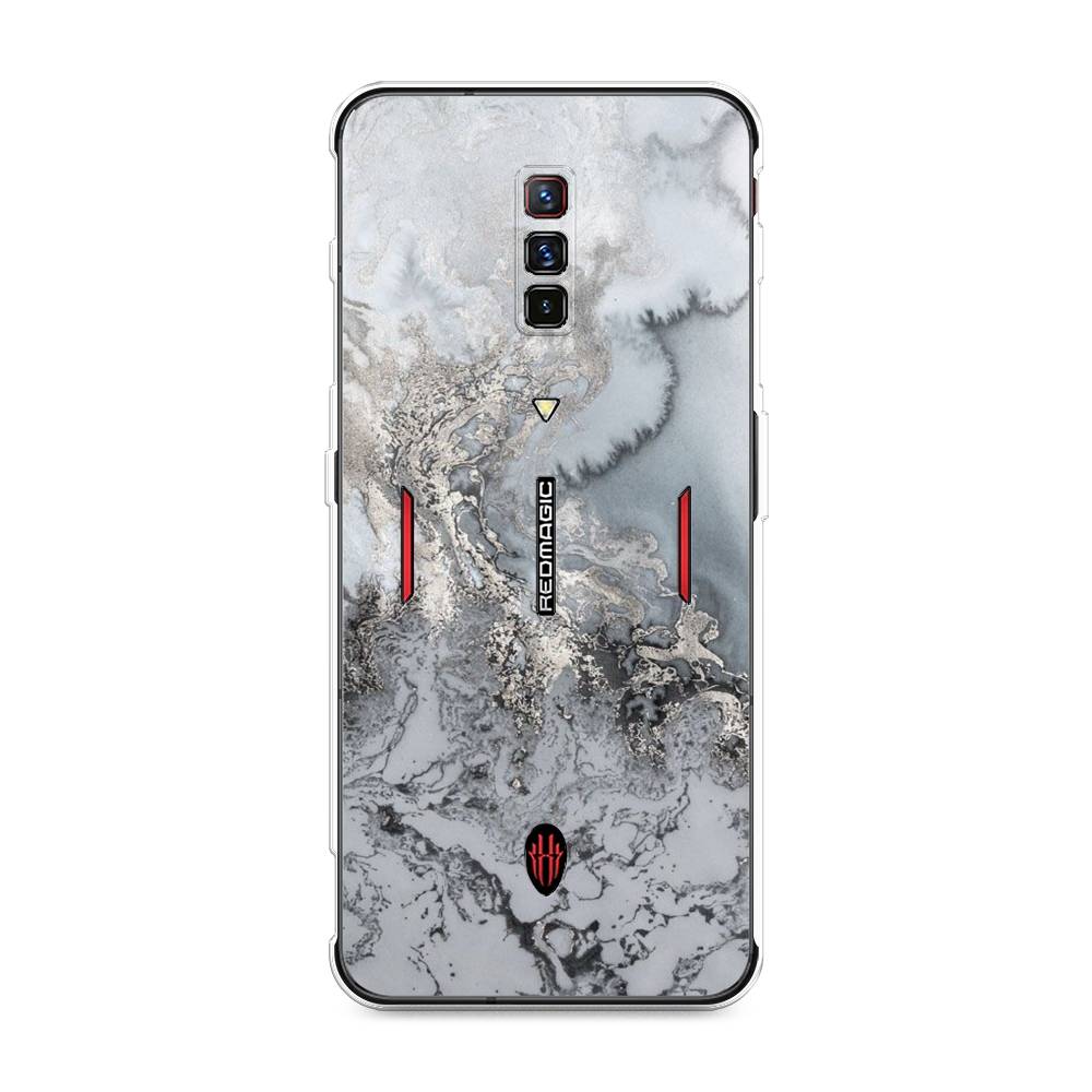 фото Силиконовый чехол "морозная лавина серая" на zte nubia red magic 6 awog