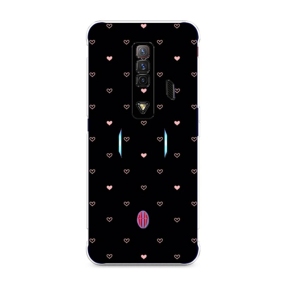 

Чехол Awog на ZTE Nubia Red Magic 7 / ЗТЕ Нубиа Ред Мэджик 7 "Черный фон и сердечки", Разноцветный, 135950-3