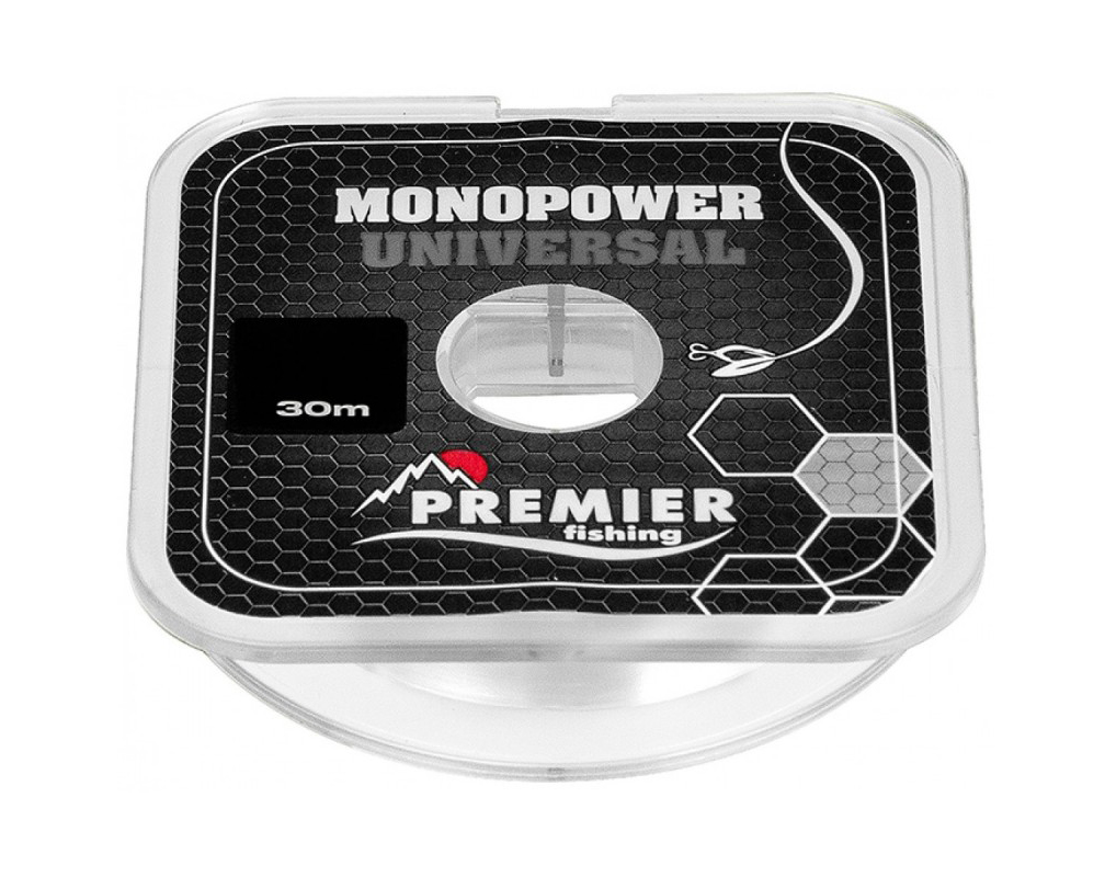 Леска монофильная Premier Fishing Monopower Universal 0,12 мм, 30 м, 1,7 кг, clear