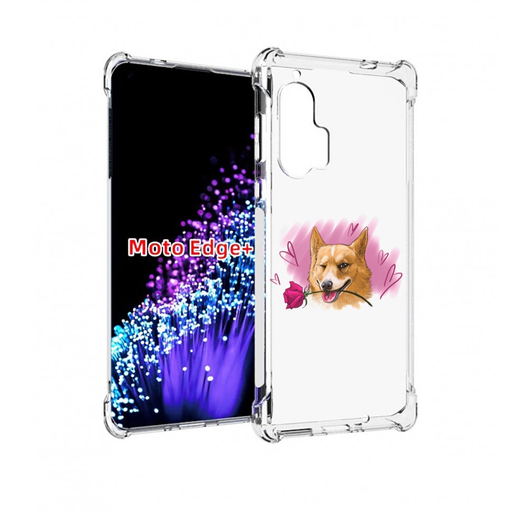 

Чехол MyPads собачка-с-розочкой для Motorola Edge+ Plus, Прозрачный, Tocco