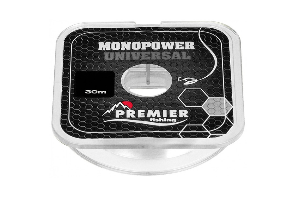 Леска монофильная Premier Fishing Monopower Universal 0,18 мм, 30 м, 3,7 кг, clear