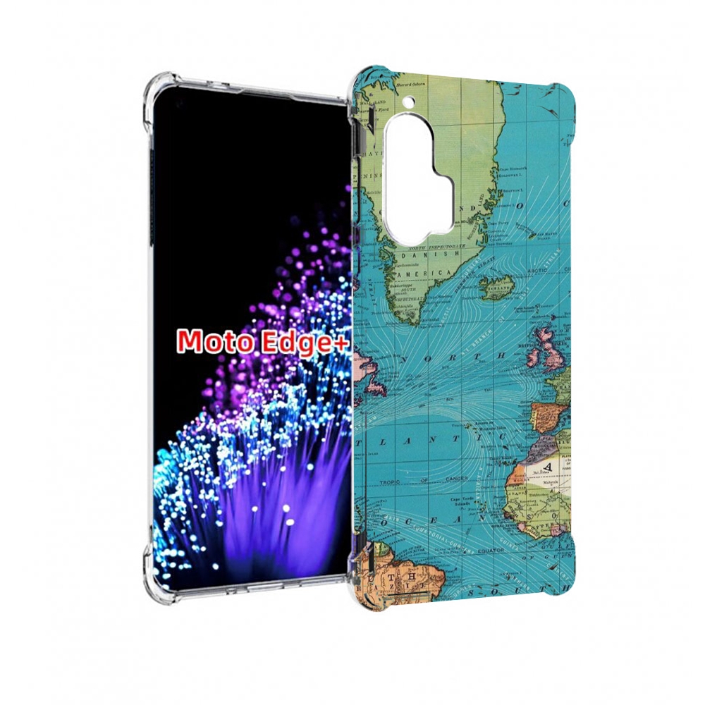 

Чехол MyPads старая карта земли для Motorola Edge+ Plus, Прозрачный, Tocco