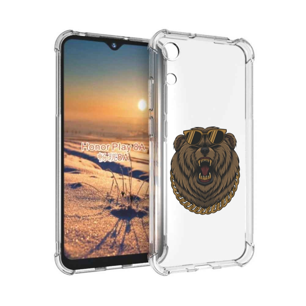 

Чехол бампер MyPads Медведь-в-очках-2 для Honor 8A, Прозрачный, Tocco