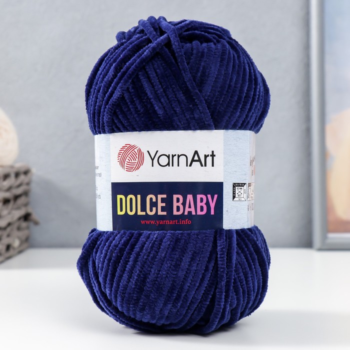 

Пряжа Dolce Baby 100% микрополиэстер 85м/50 гр (756 т.синий)