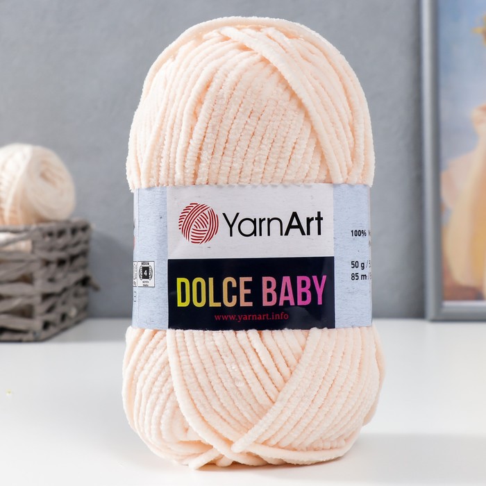 

Пряжа Dolce Baby 100% микрополиэстер 85м/50 гр (779 св.персик), Бежевый